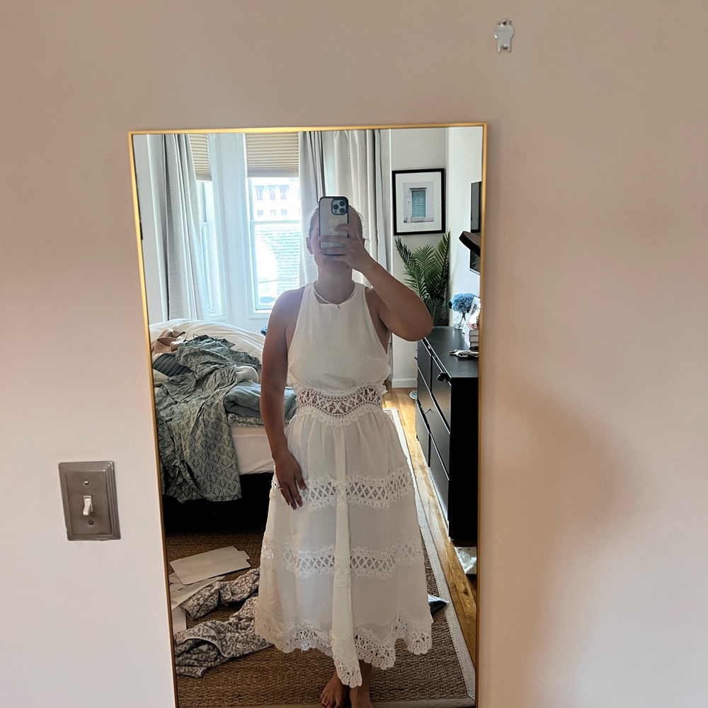 White lace midi dress - never worn. Perfect for bridal events